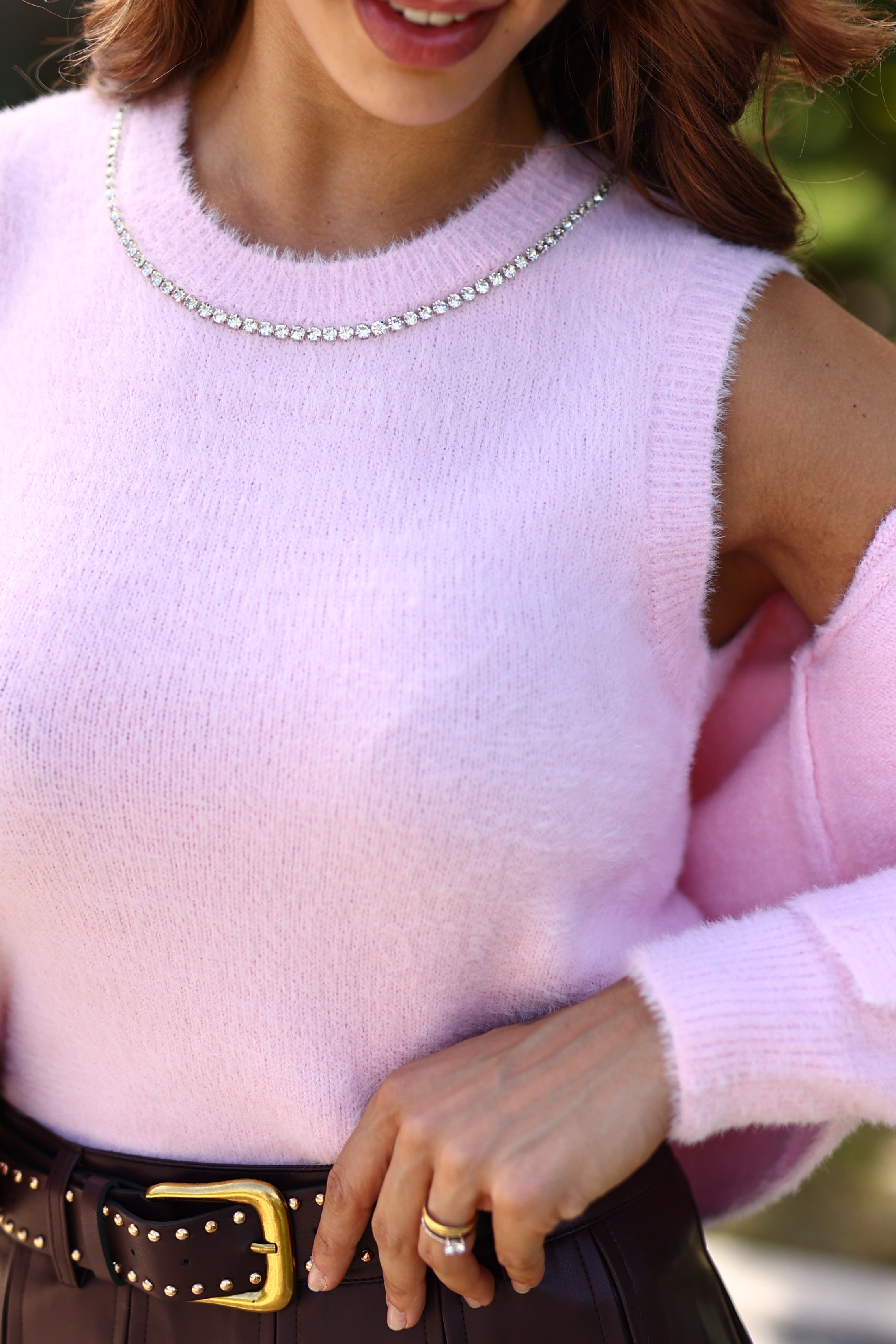 Top em pêlo com brilho