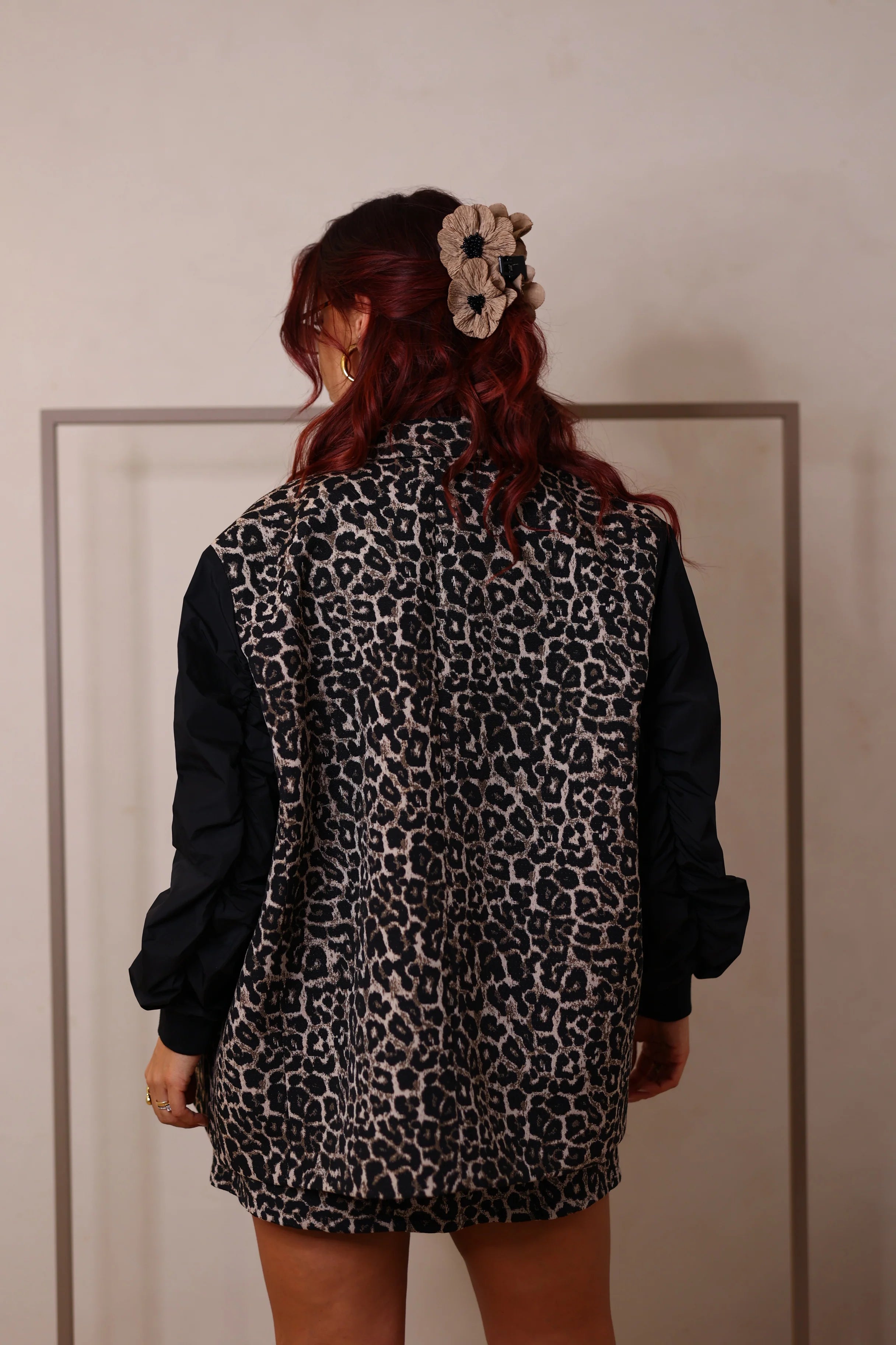 Oversized animal print blazer 