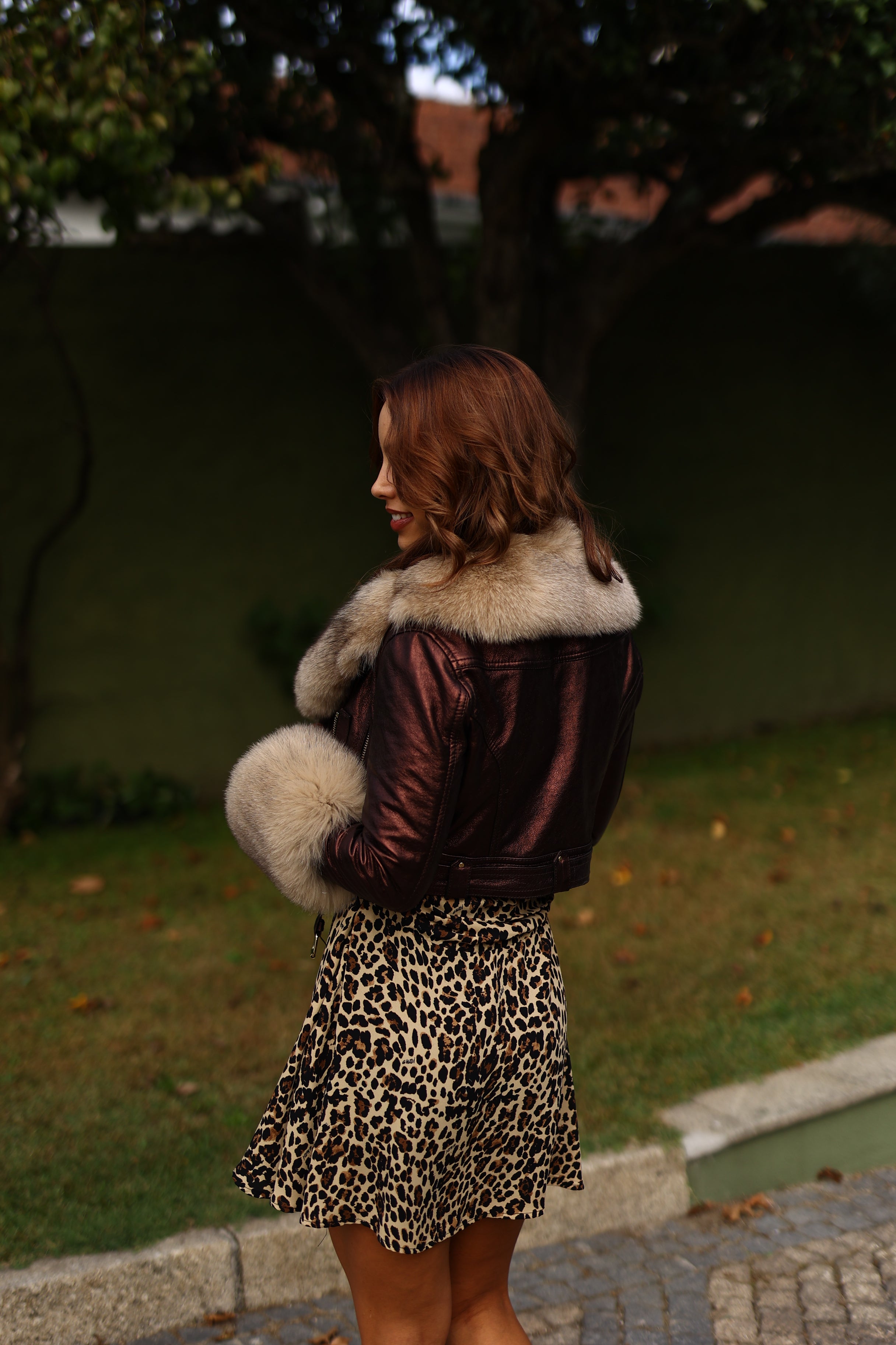 Casaco em pele E PELO NATURAL