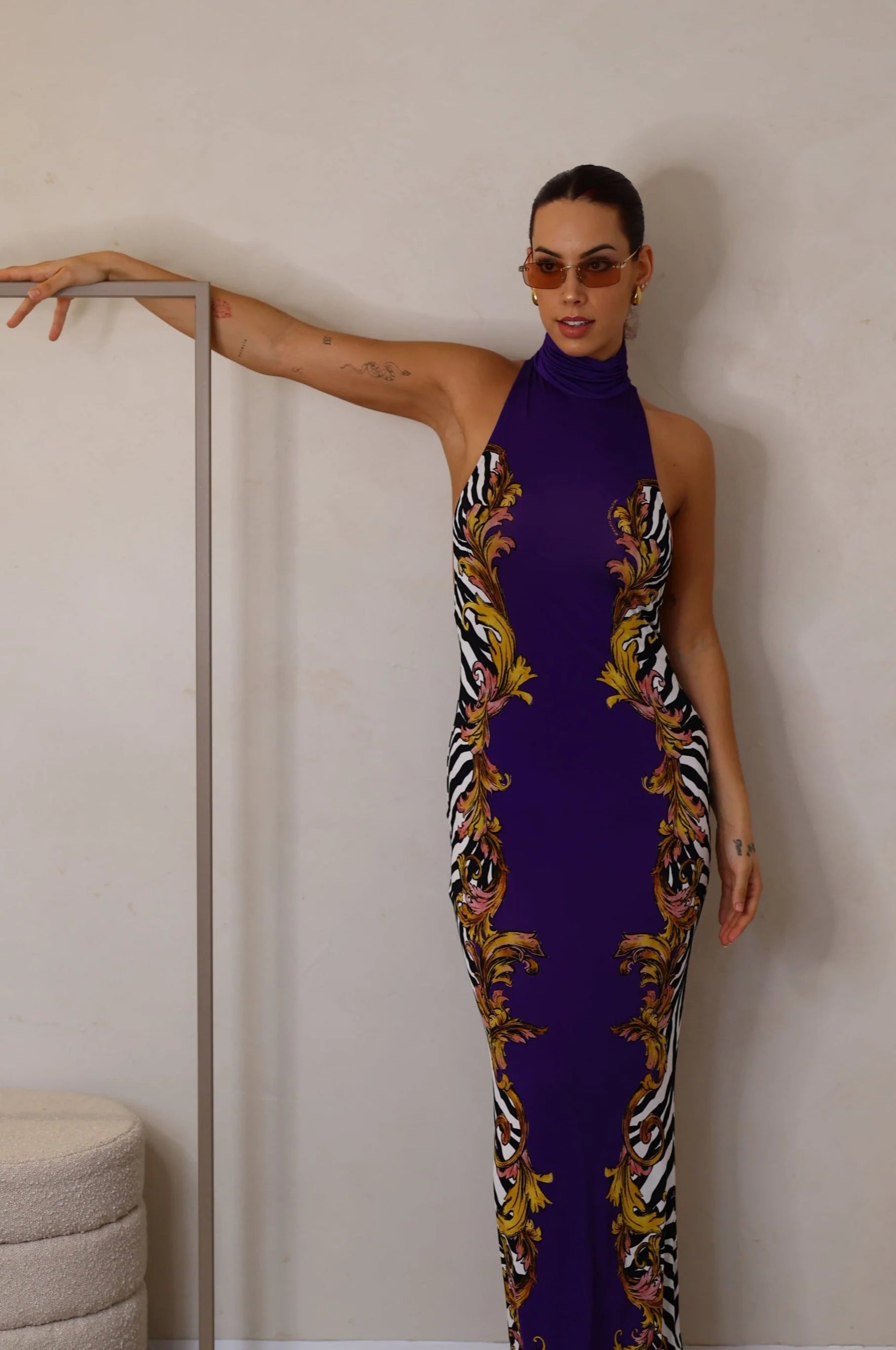 Printed lycra dress