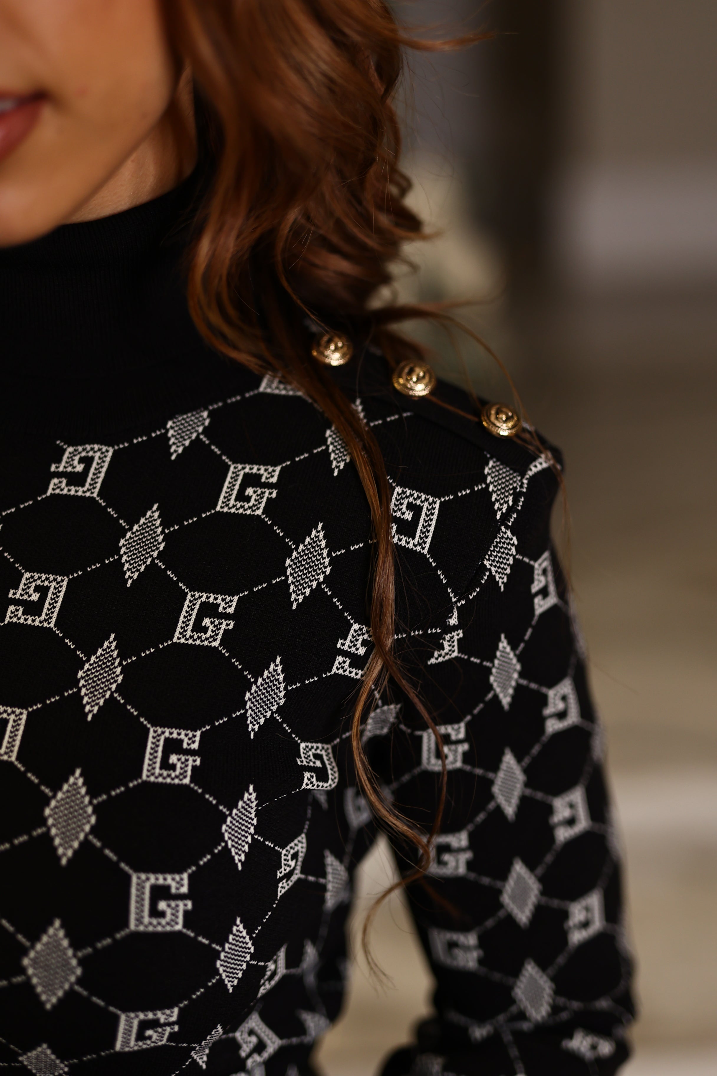 Camisola em malha com estampa monograma