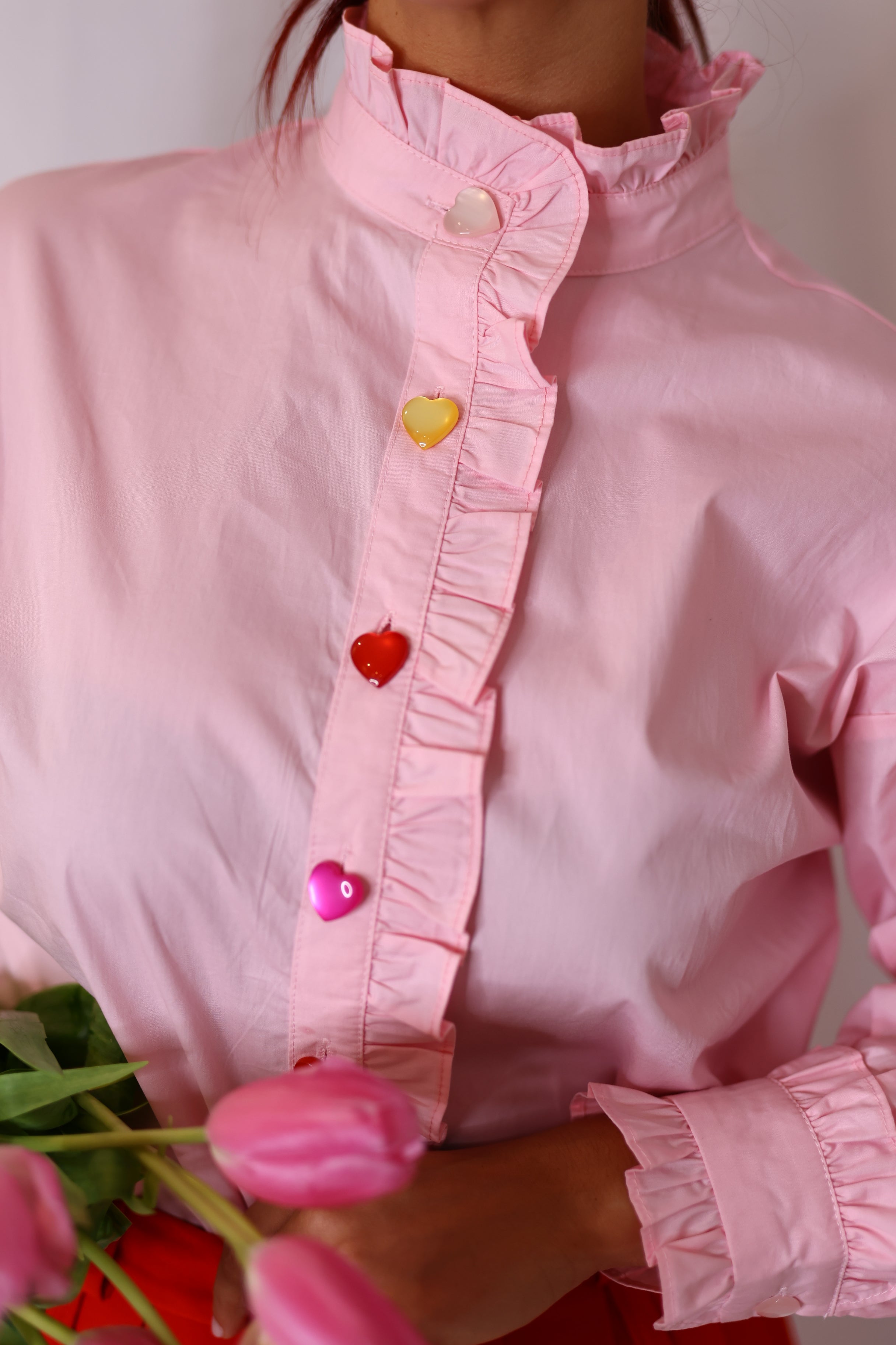 Shirt with heart buttons