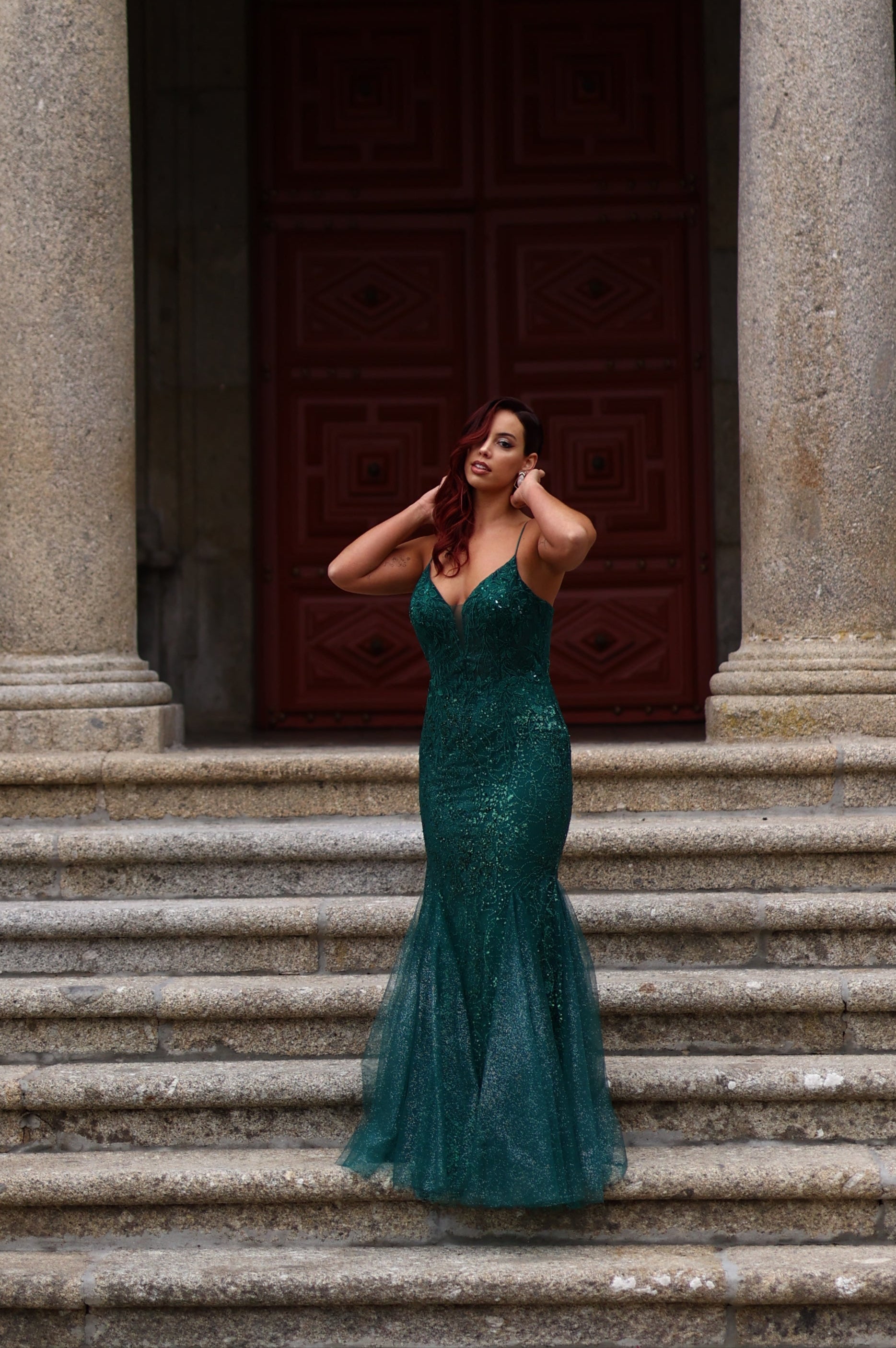 LACE DRESS WITH TULLE