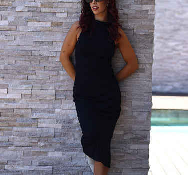 vestido malha canelada