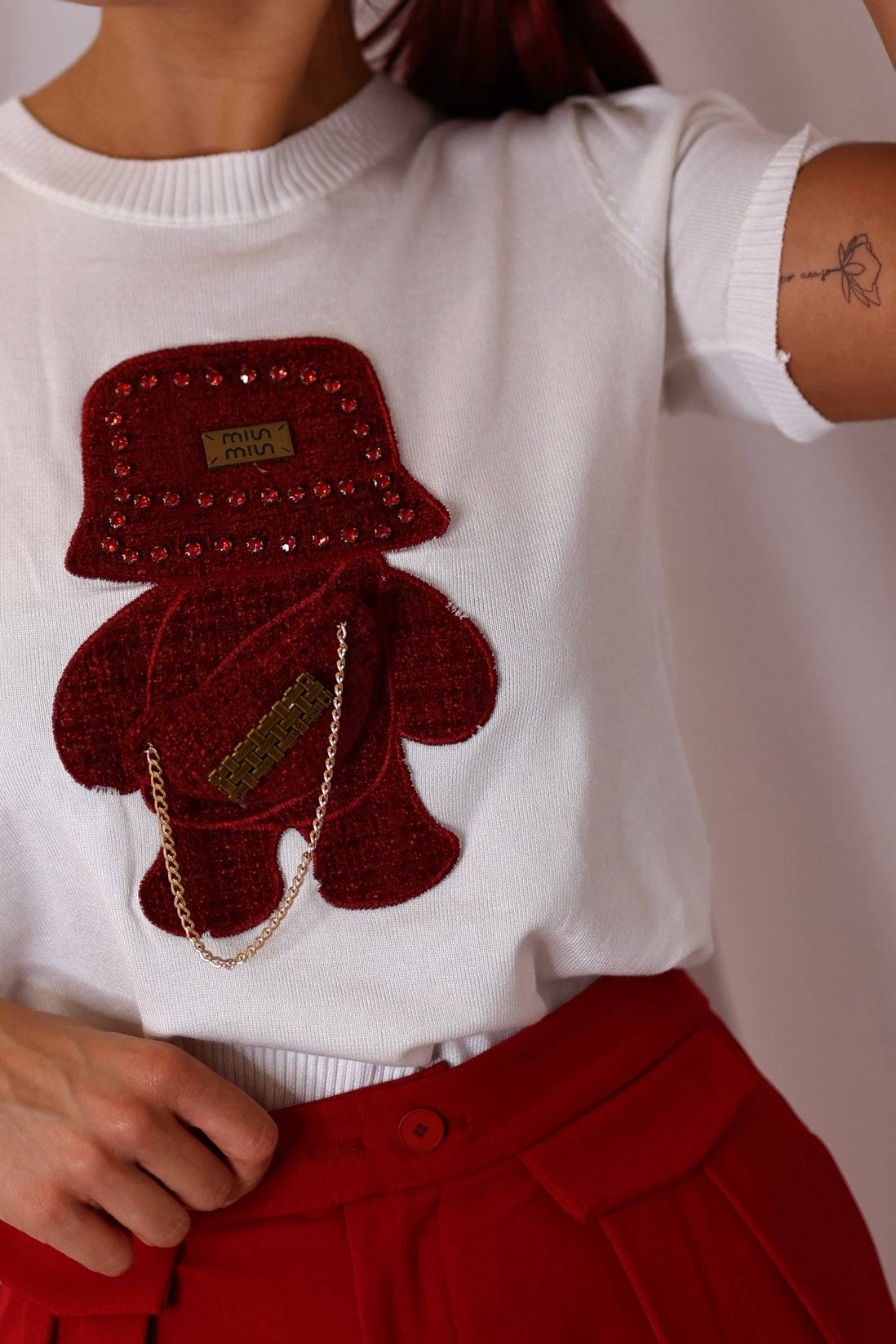 Teddy sweater with bag