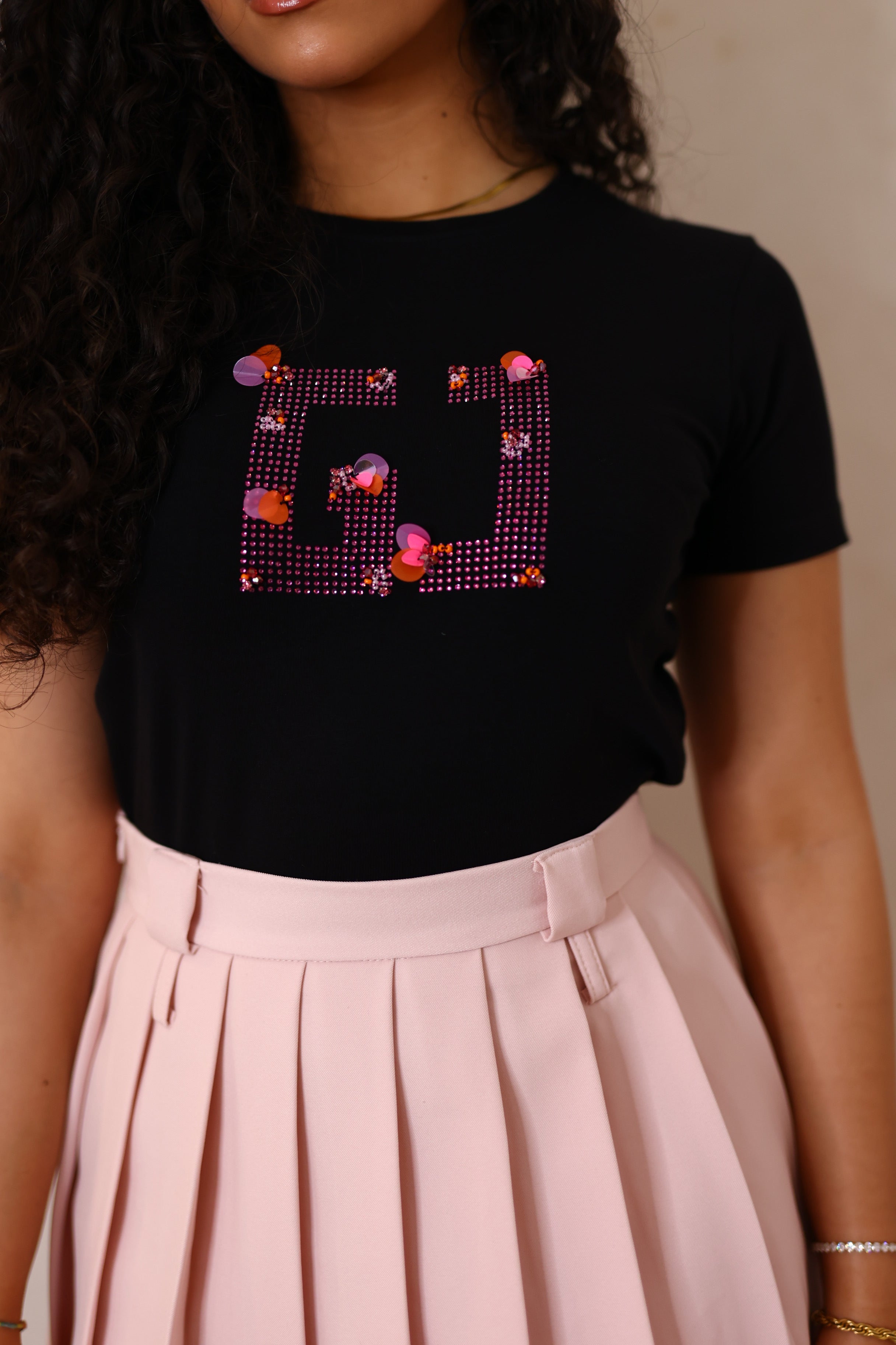 T-shirt com aplicações