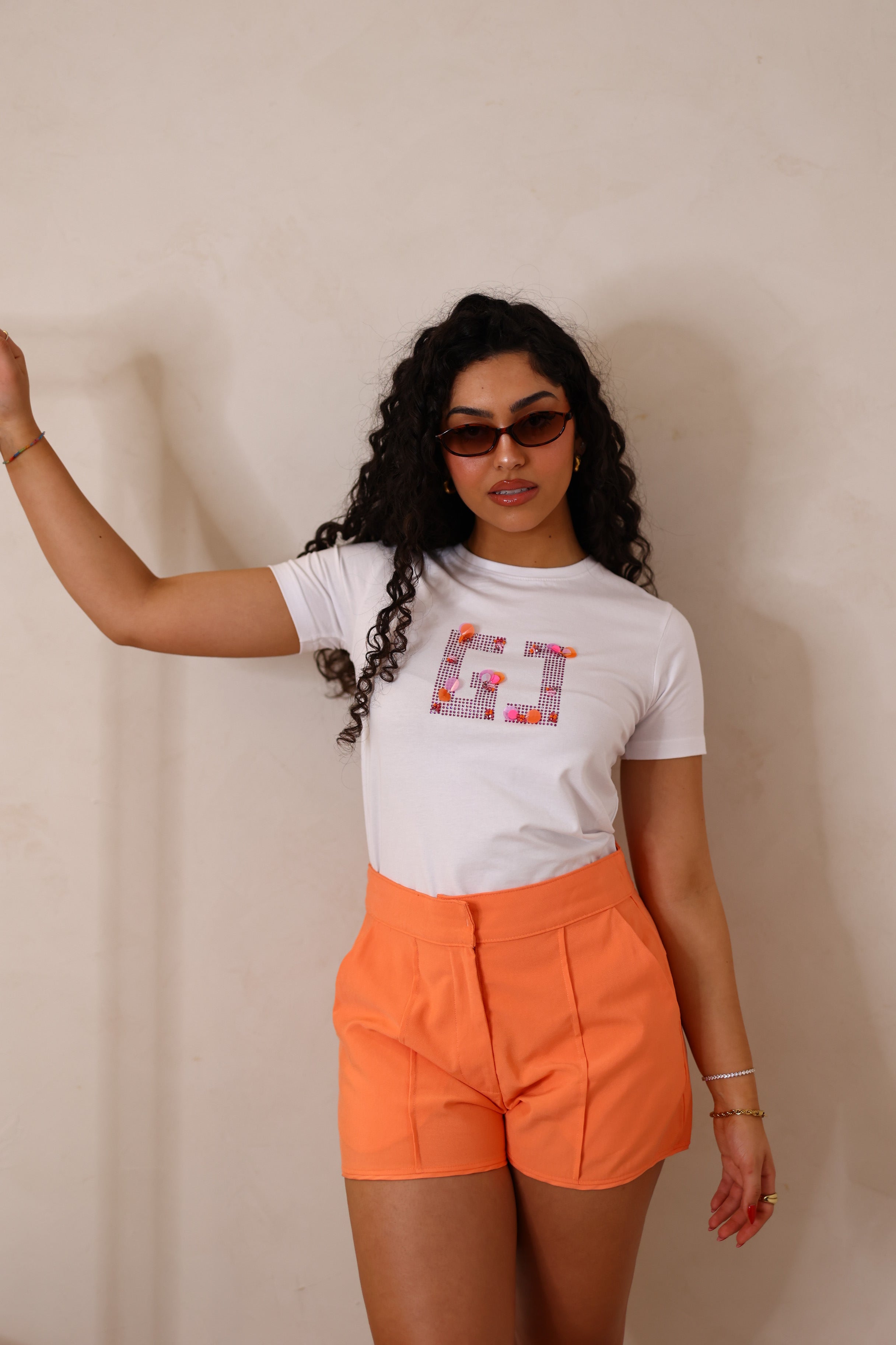 T-shirt com aplicações