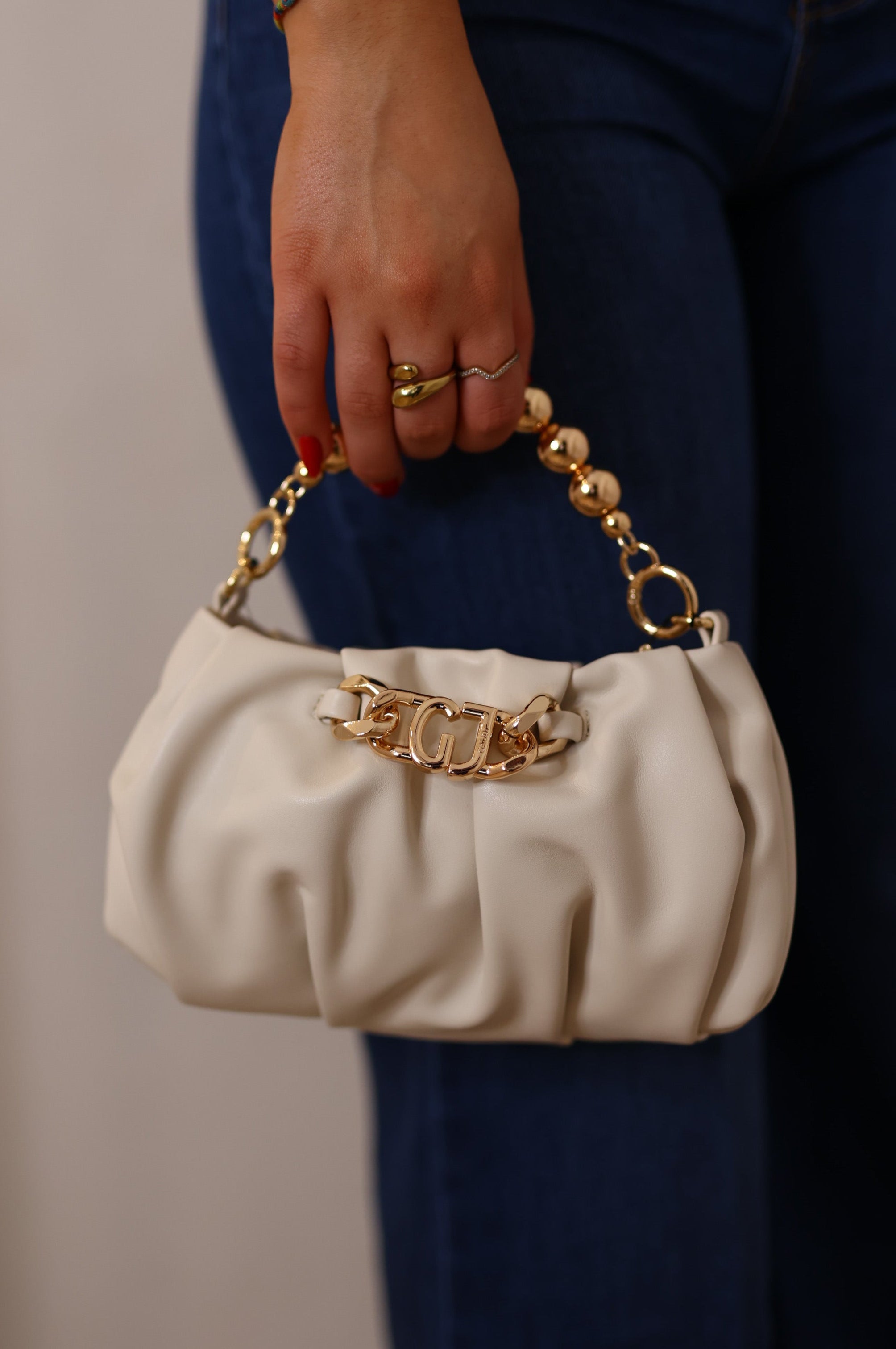 Clutch with pearl handle