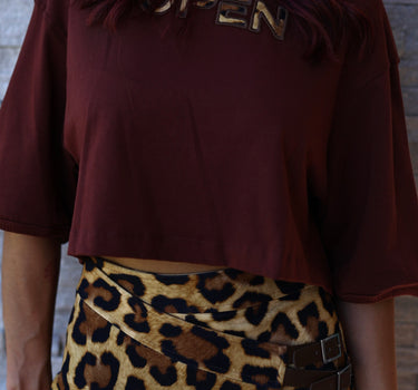 t-shirt com pormenor animal print
