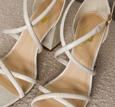 Croco Strappy Sandals 