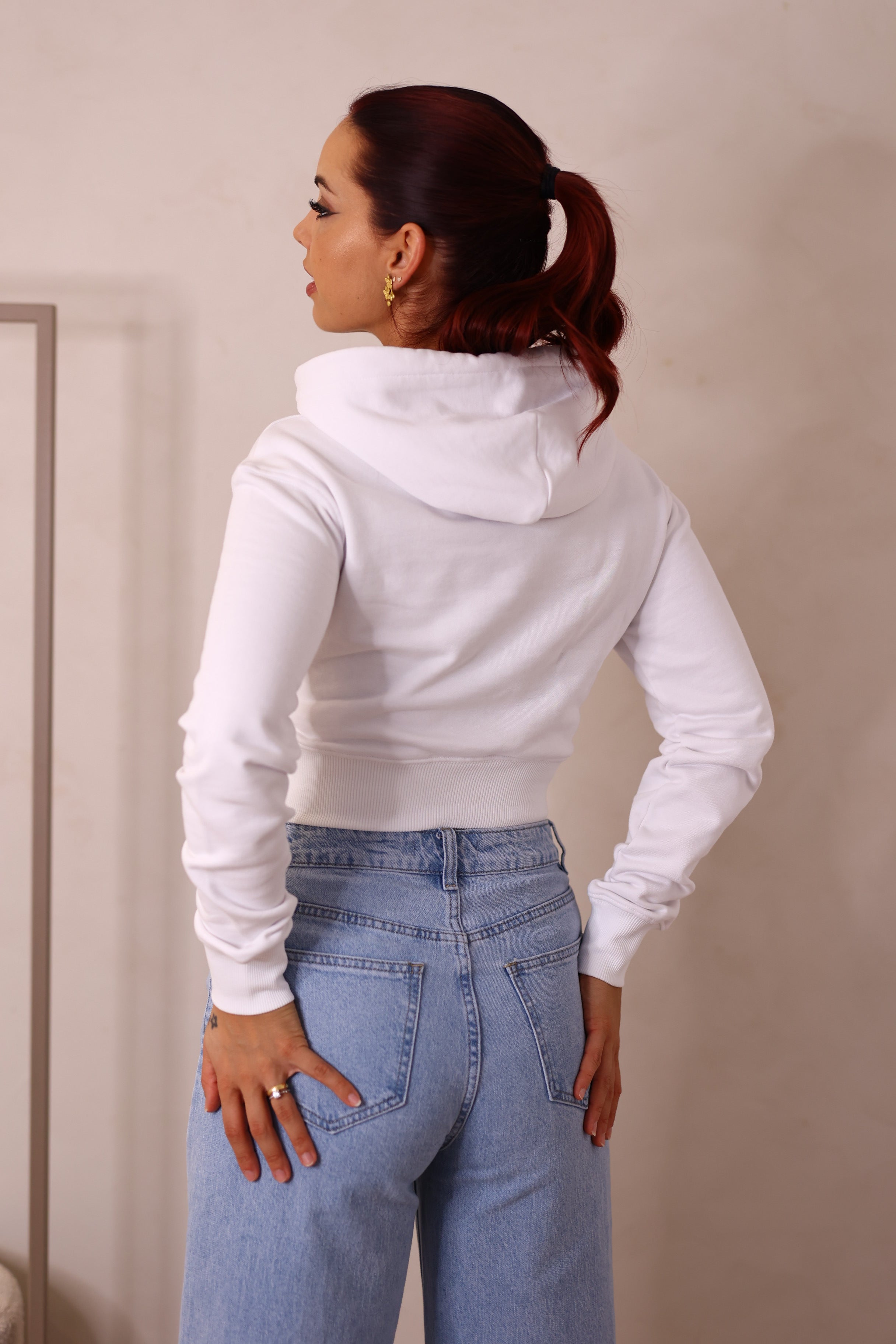 Crystal Institutional Logo Crop Hoodie