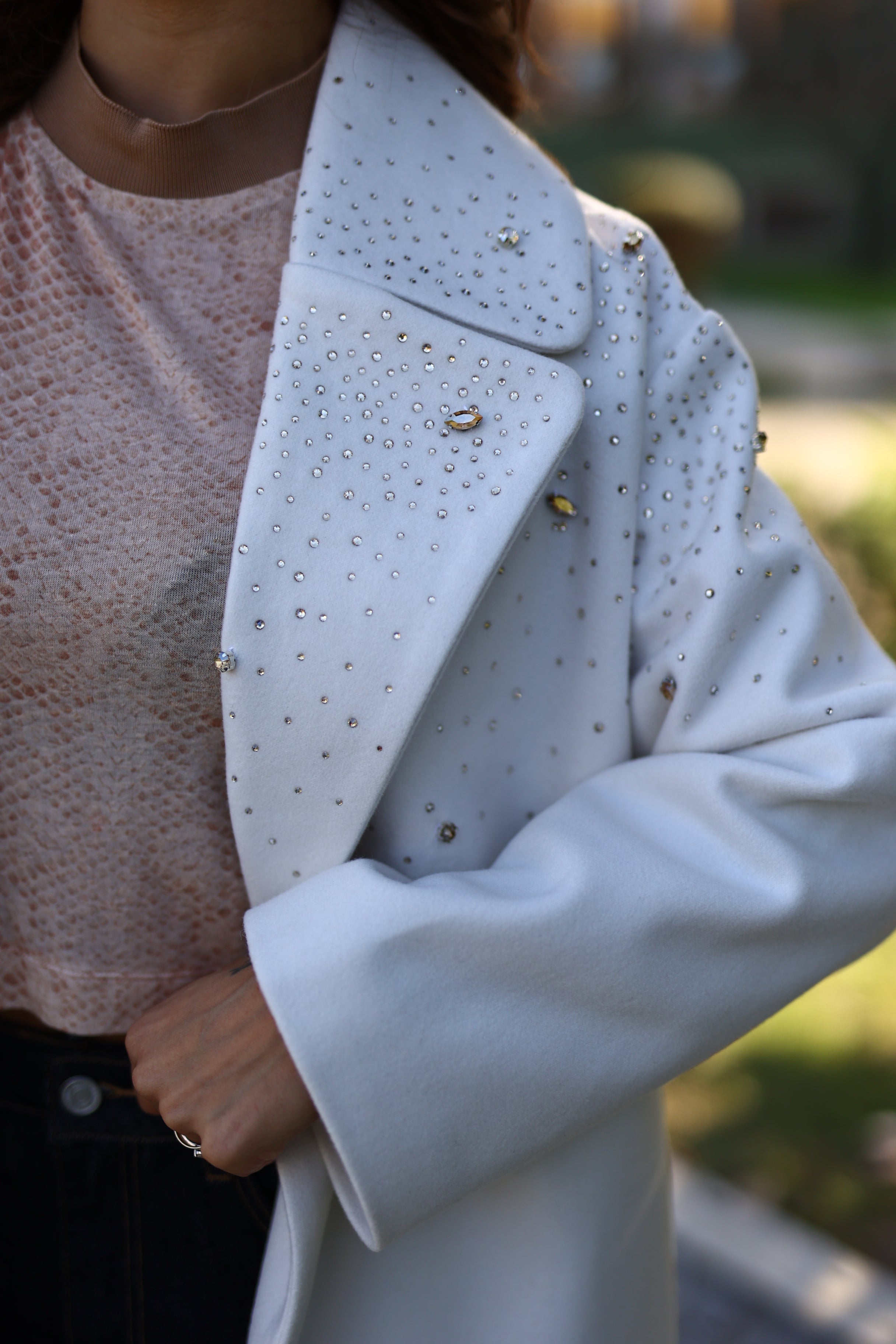 Casaco fazenda com brilhos