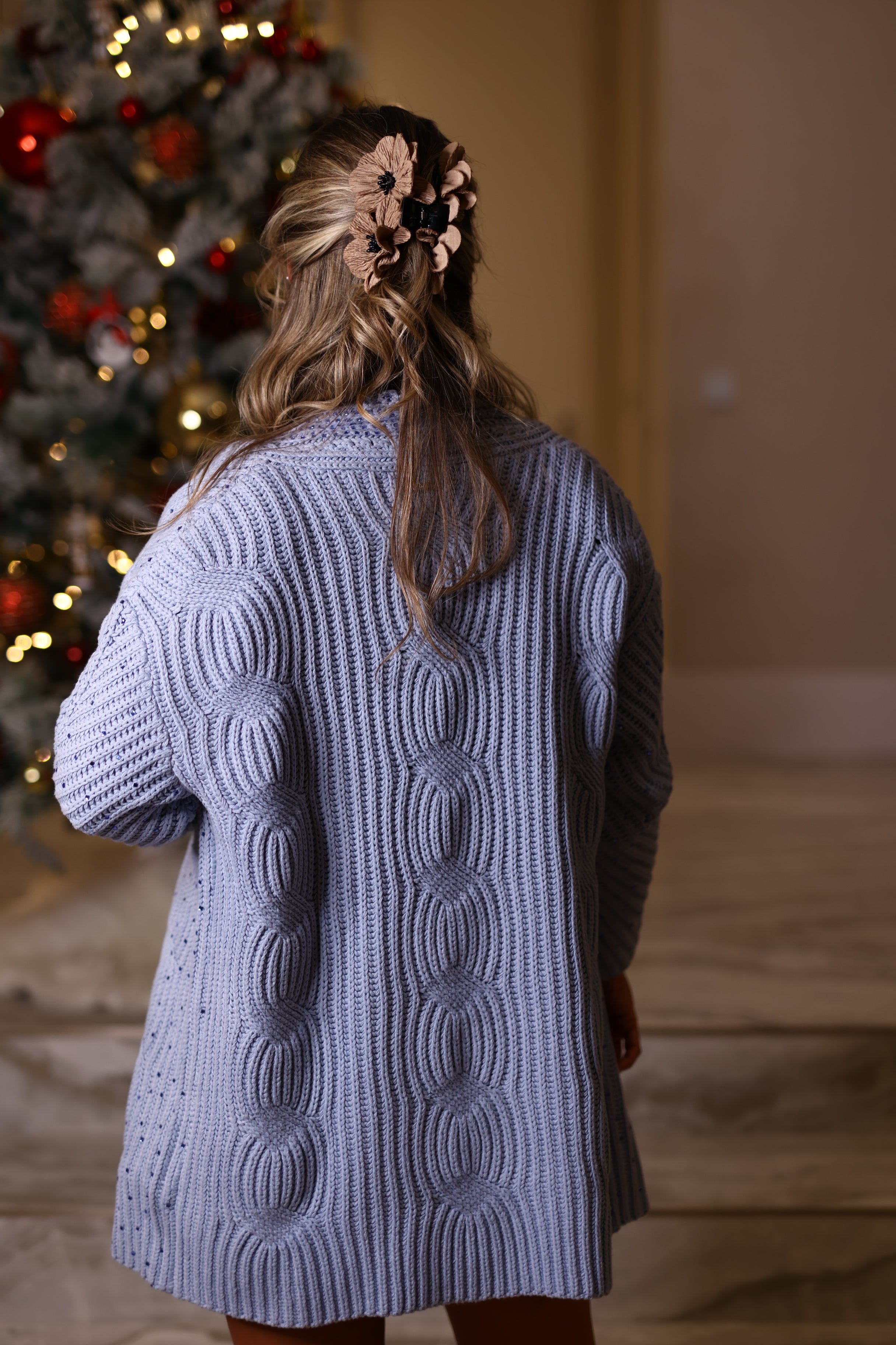 casaco malha com brilho