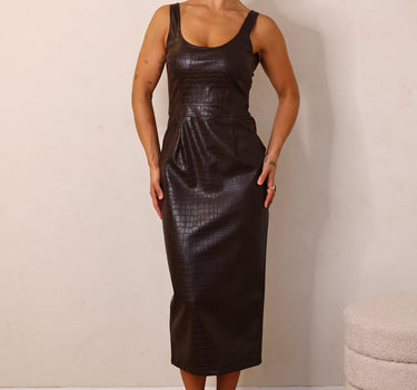 Vestido efeito croco