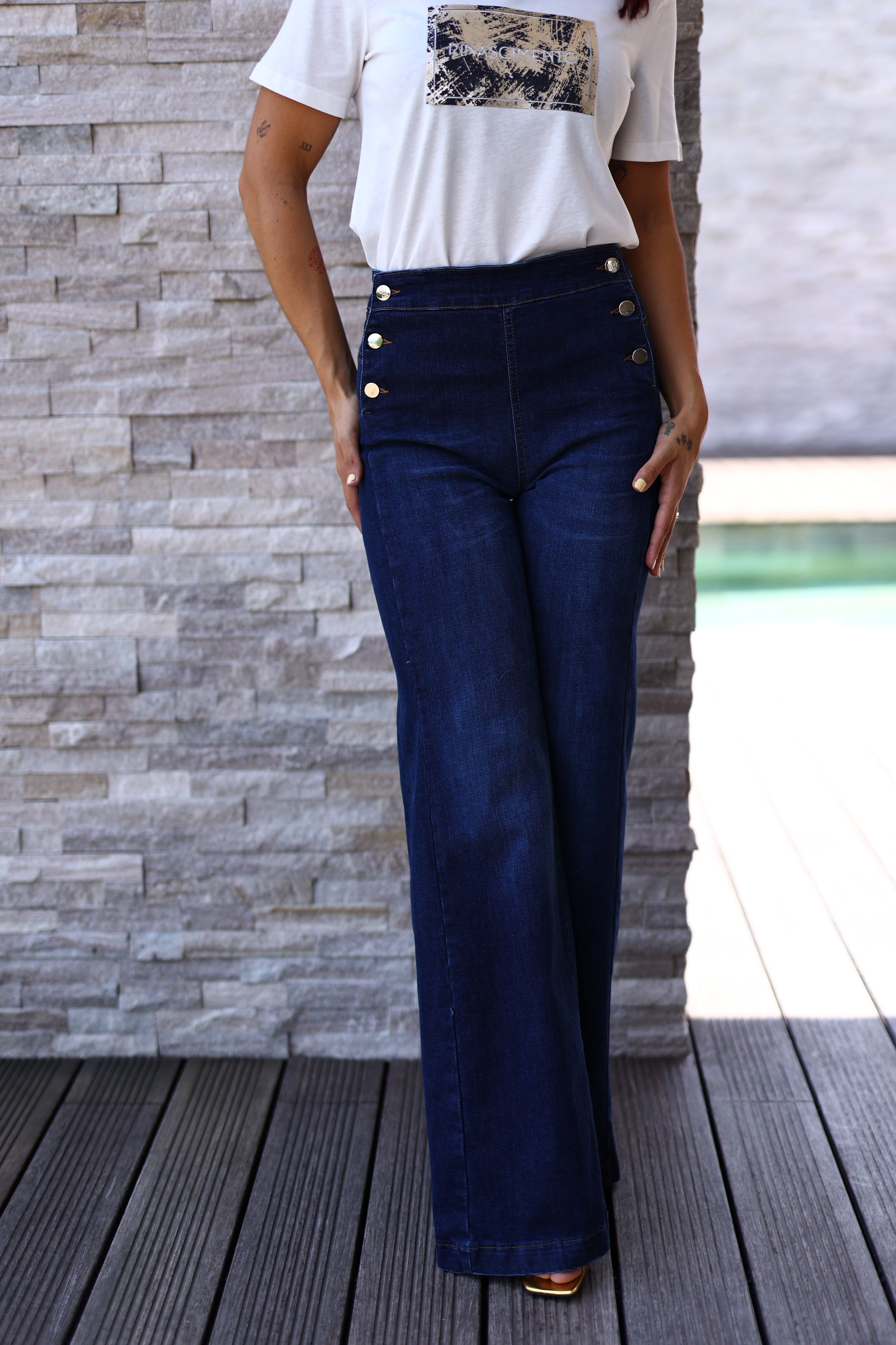 Calça wide leg