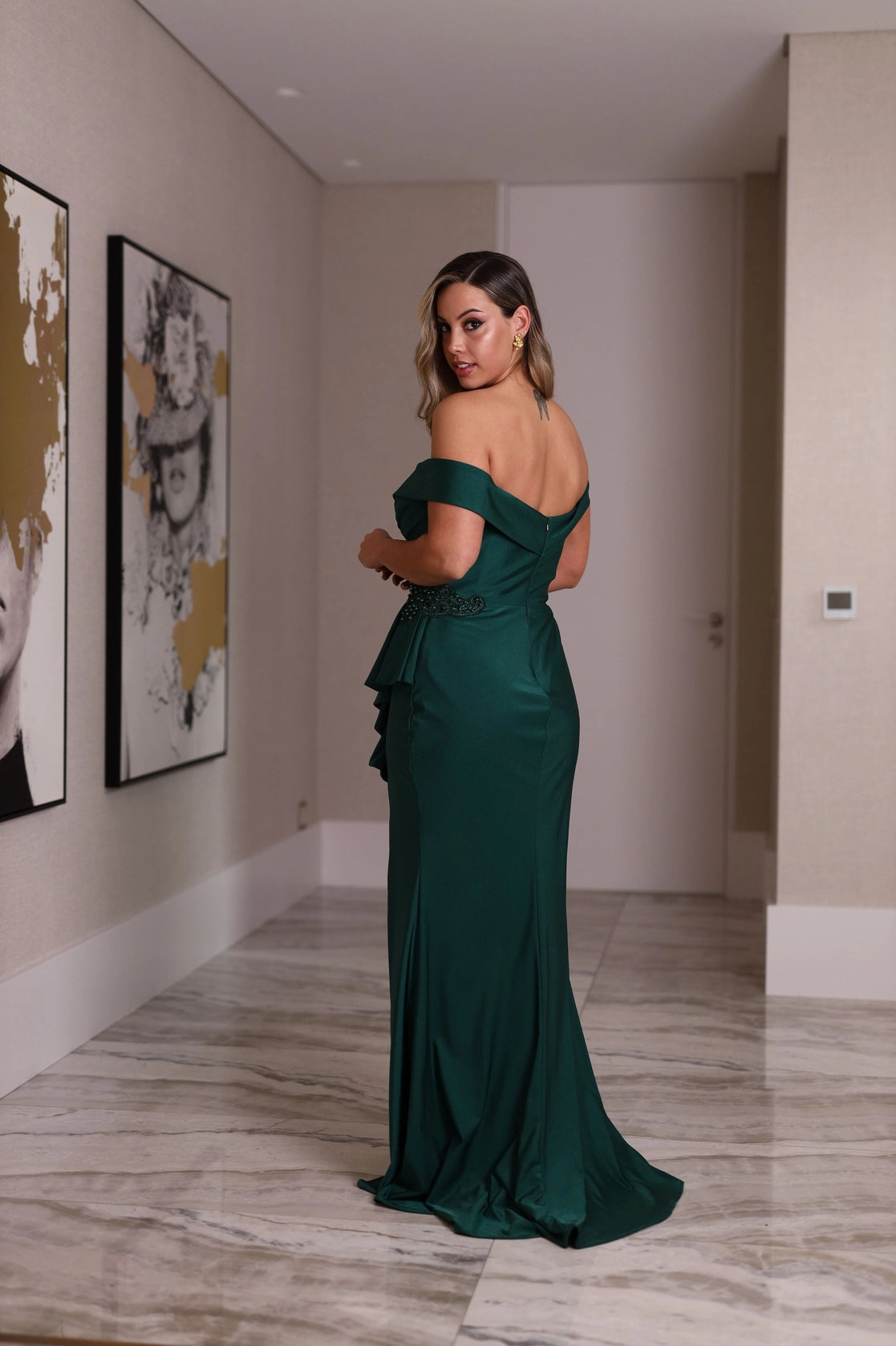 Vestido com corte sereia Susanna Rivieri