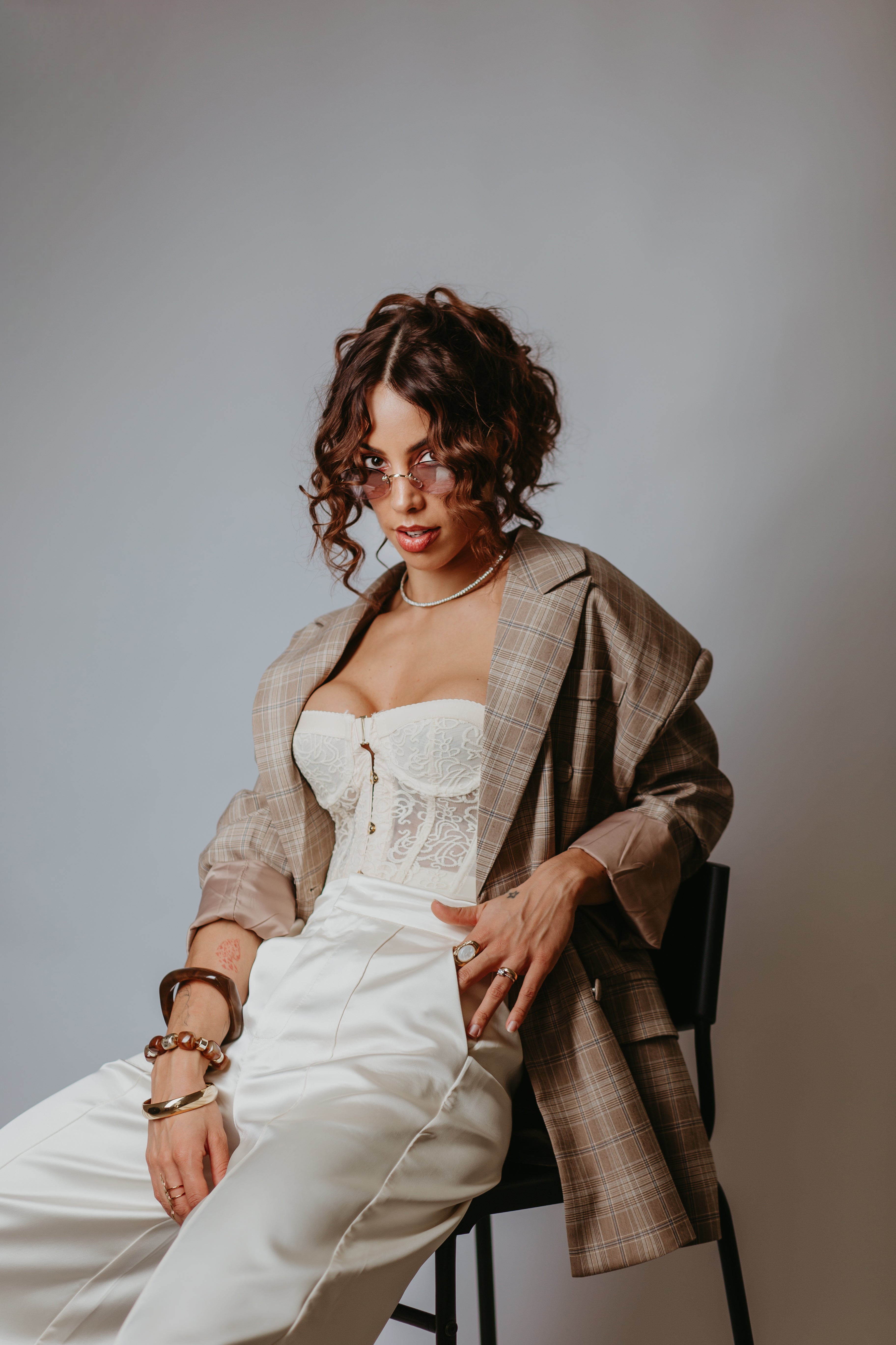 Blazer xadrez oversize