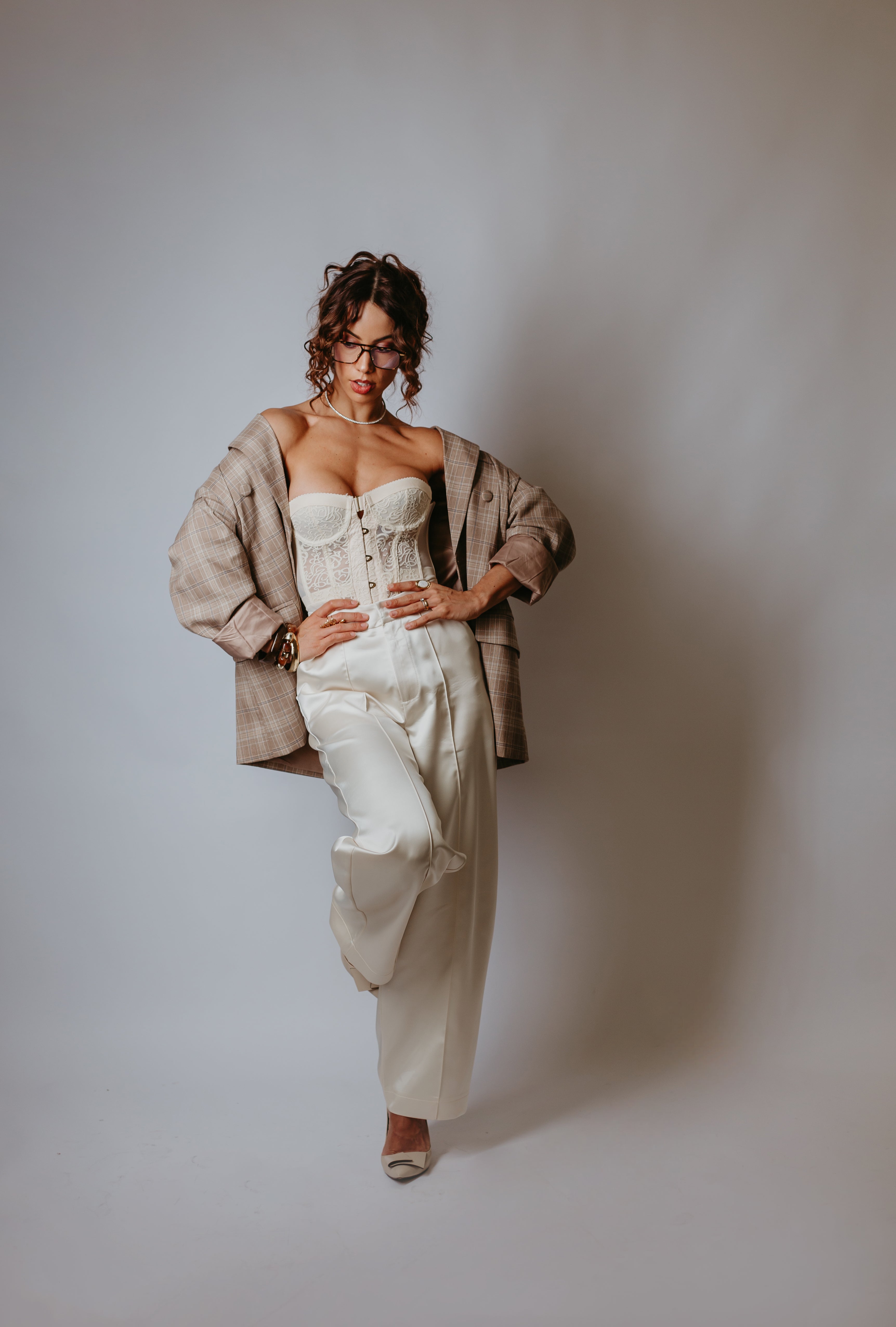 Blazer xadrez oversize