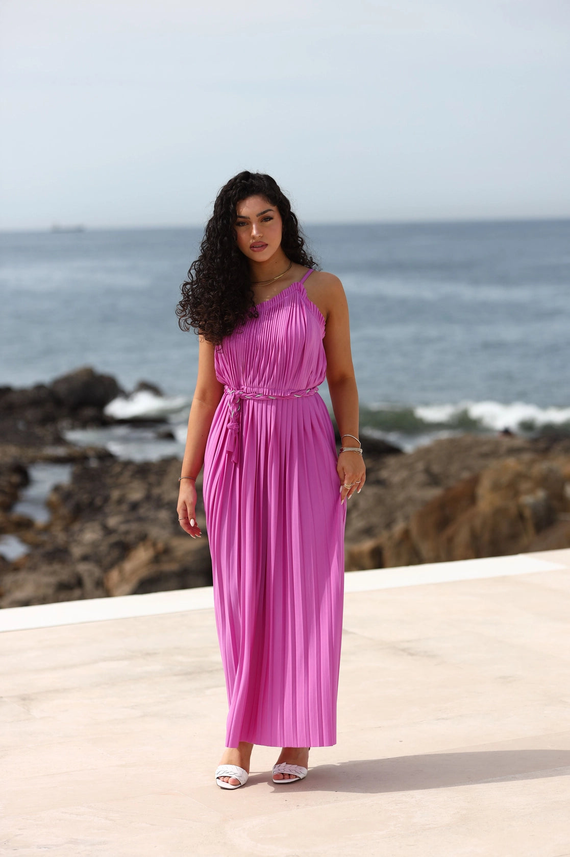Vestido plissado comprido Le Sarte Del Sole