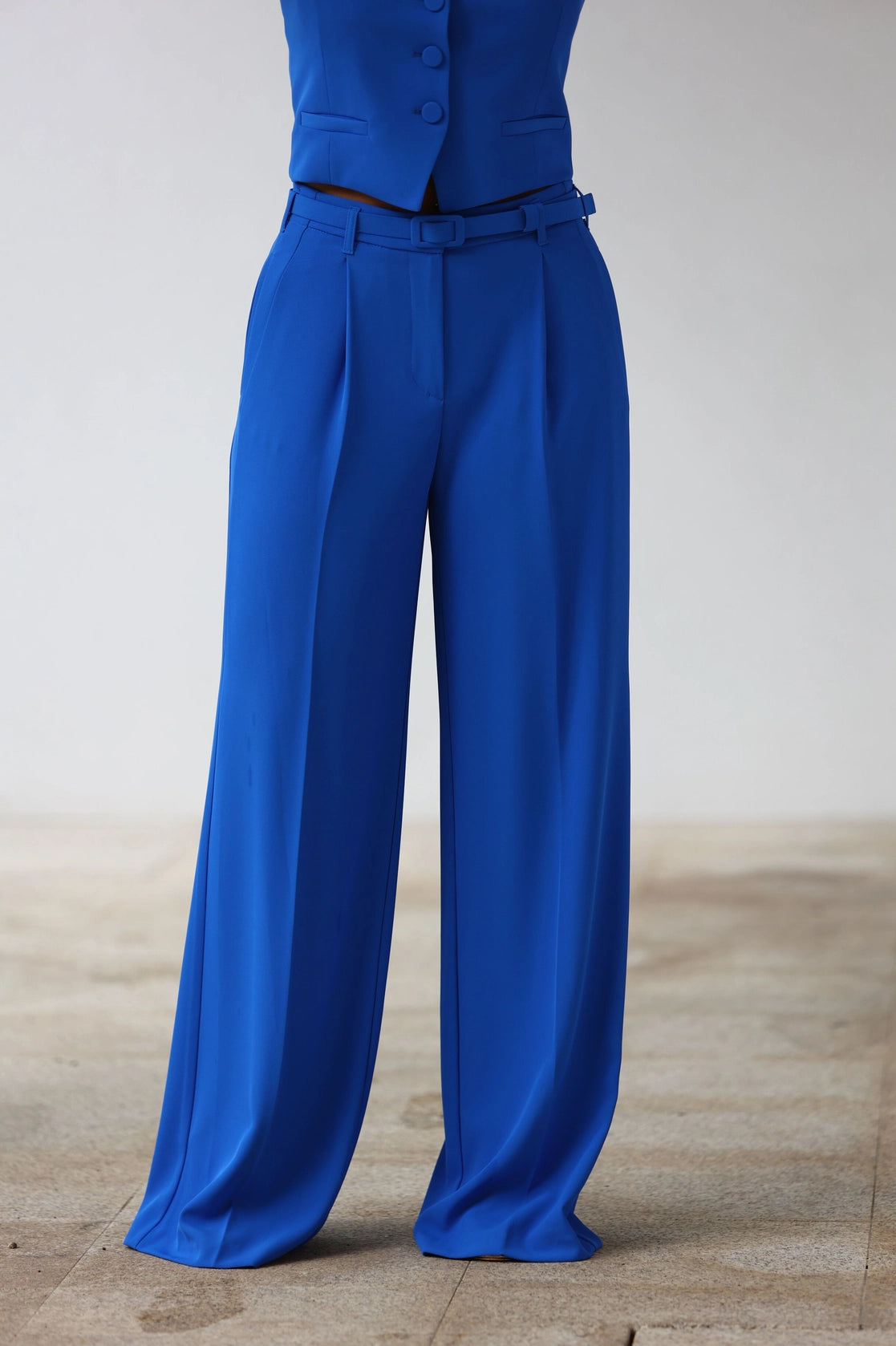 Pantaloon pants with blue pleats