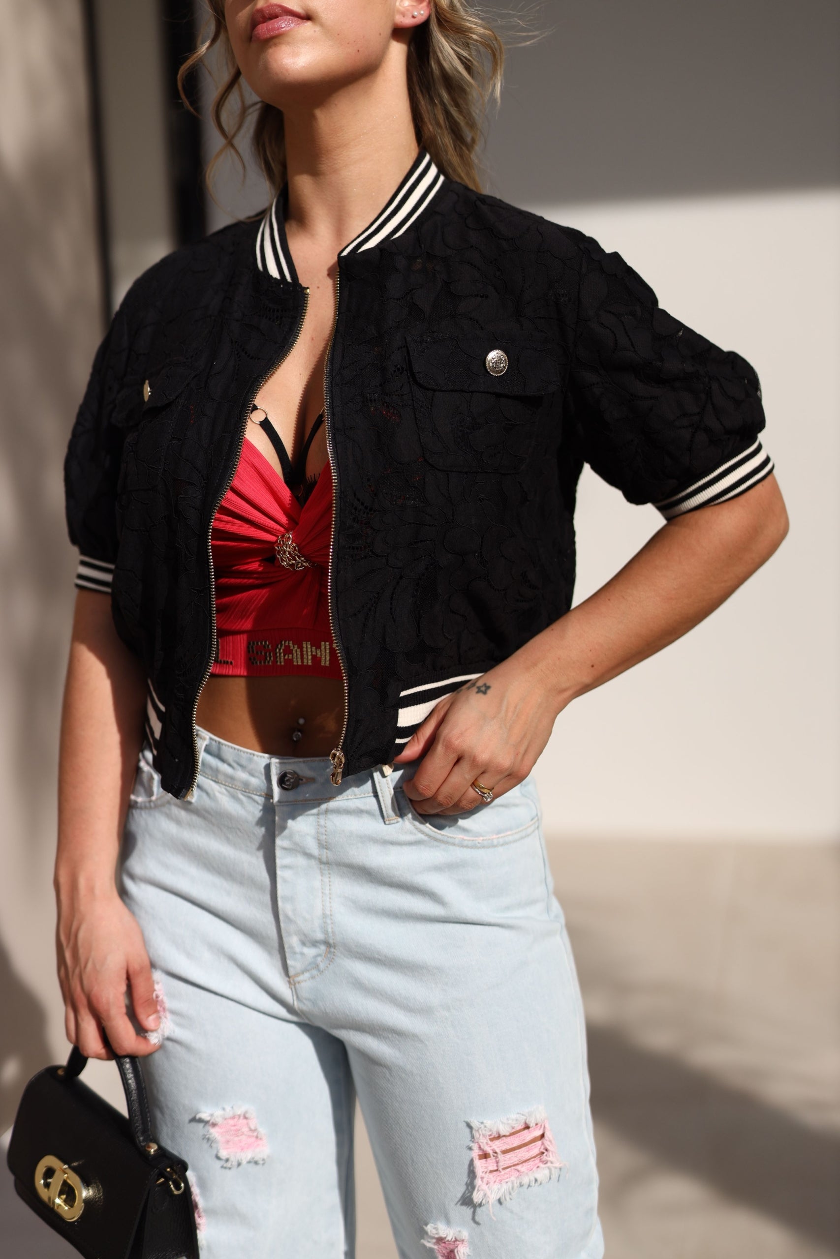 Dixie lace short bomber