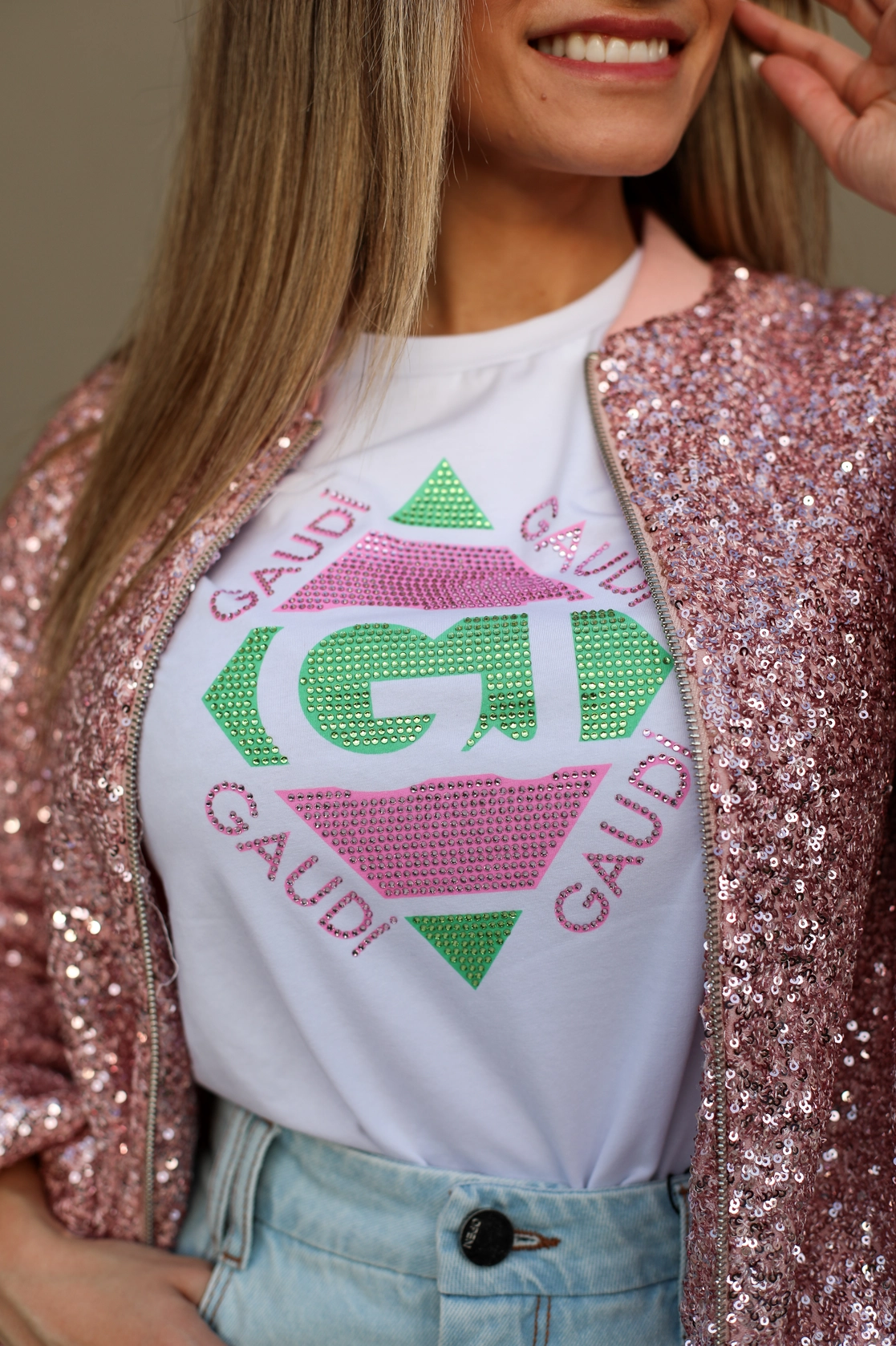 T-shirt com brilhantes Gaudi